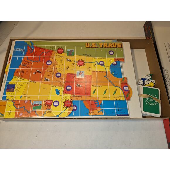 1980 US Traveler Vintage Board Game Learning Education Race Across the USA Rare - Picture 9 of 11